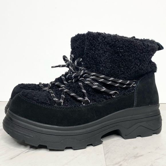 New! BP Summit Faux Fur Black Chunky Boot 8.5 - Picture 1 of 15